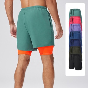 Pantalones Cortos Deportivos Personalizados para <span class=keywords><strong>Hombre</strong></span>, con Forro de Compresión 2 en 1, de Secado Rápido, Transpirables y Ligeros, para Gimnasio y Running - Product Image 1
