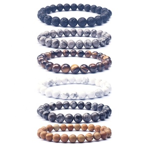 Bracciale in Ematite per <span class=keywords><strong>Uomo</strong></span>, Recupera la Tua Sicurezza, Bracciale Elastico con Perline in Pietra Naturale di Ematite, Gioiello Curativo Regalo - Product Image 6