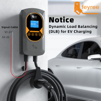 Station de recharge pour véhicule électrique Feyree 7kW NACS pour Tesla, monophasée 32A, borne de recharge murale EVSE, équilibrage dynamique de la charge, contrôle par application WIFI