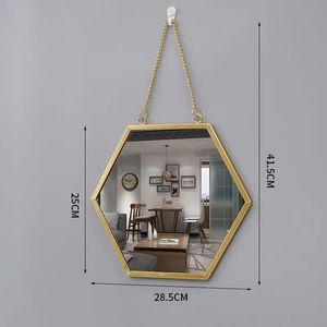 Espejo de Estilo Nórdico de 25 cm, Espejo de Hierro para Baño, Dormitorio, Espejo Colgante para Tocador, Espejo para Tienda - Product Image 5