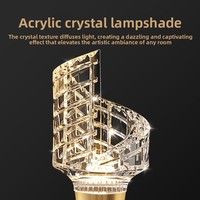 Lampe suspendue minimaliste créative en acrylique cristal de luxe style diamant, ampoule LED E27/E14, 6000K Ra>95