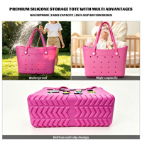 Sac EVA de grande capacité, résistant à l'eau, sac seau, sac à main polyvalent portable, sac fourre-tout à bandoulière coloré pour toutes les saisons