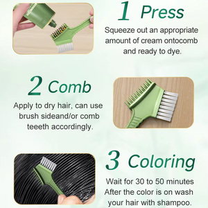 Tinte Capilar Semipermanente Sin Amoníaco, Champú de Cobertura Rápida para Canas, Halal, Crema de Tratamiento Rápido en 5 Minutos, Fácil de Usar - Product Image 4