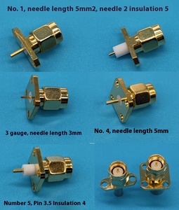 플러그 <span class=keywords><strong>2</strong></span> 구멍 사각 플랜지 스테인레스 스틸 RF PCB 호환 솔더 마이크로 스트립 패널 콘센트-JFD-X - Product Image 2