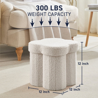 Pouf de rangement moderne pliable en bouclette blanche pour la maison, cube-rectangulaire, repose-pieds, organisateur de jouets, fausse fourrure de peluche, salon, chambre à coucher, dortoir