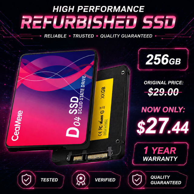 Refurbished Ceamere SSD Hard Drives 256GB 512GB Internal Solid State Disk Hard Drive SATA 3 2.5 Inch Tested Usable Ssd Desktop