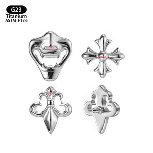 <b>Titanium</b> F136 Cross <b>Stud</b> Earrings G23 Hypoallergenic Unisex Piercing Jewelry - Product Image 5