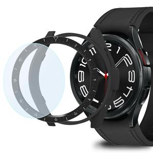 Para <span class=keywords><strong>Samsung</strong></span> Galaxy Watch 6 Classic, Anillo Protector de PC para Bisel, para Reloj Inteligente de <span class=keywords><strong>43</strong></span>/47mm, con Protectores de Pantalla y Marco - Product Image 1