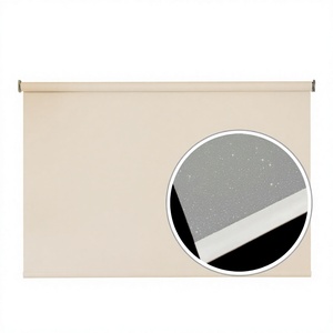 Modern Khaki <b>Blackout</b> Roller Blind Fabric Fire Retardant Bead Rope Window Shade Polyester Minimalist Homes Office School - Product Image 3