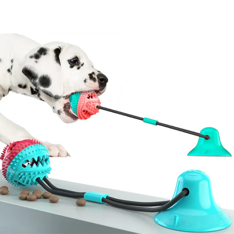 Sıcak satış interaktif köpek bite çiğnemek topu halat köpek oyuncak vantuz ile köpek için ip oyuncak