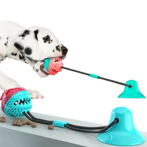 Hot Selling Interactive dog bite chew ball on rope dog toy with suction cup dog rope toy