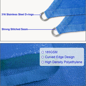 Nouveau prix 2023 Voile d'ombrage <span class=keywords><strong>triangulaire</strong></span> bleue en HDPE pour extérieur 5x5x5 / Toldo Vela Triangular 5x5x5 / Voile Ombrage - Product Image 3