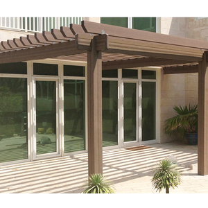 Hermosa <span class=keywords><strong>madera</strong></span> plástico compuesto pérgola poste Popular WPC decorativo Sleeper impermeable poste WPC gran Gazebo jardín pérgola conjunto - Product Image 3