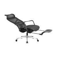 Chaise de bureau ergonomique à dossier haut en tissu bleu, chaise de travail pivotante avec accoudoirs réglables pour le personnel de bureau