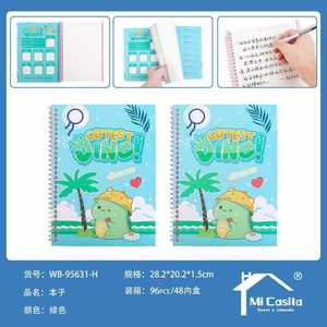 Cute Dino A4 Lined Notebook 100 Pages 28.2x20.2cm Portable Composition Book For Kids School Use - Product Image 3