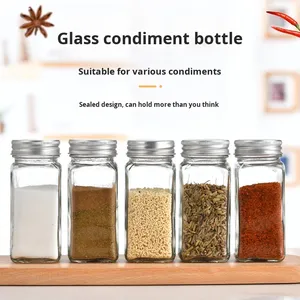 Dễ thương cổ điển trong suốt vuông thủy tinh nhà bếp gia vị chai gia vị 500ml thân thiện với môi tươi mát bảo quản lưu trữ - Product Image 2