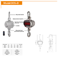 Báscula digital LED superbrillante de 40 mm para grúas, 1-10t, de alta resistencia, colgante, con pantalla extragrande para techos altos