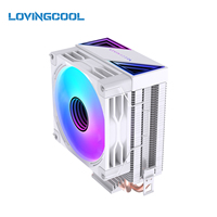 Refroidisseur d'air pour processeur LOVINGCOOL OEM 90 mm ARGB, 2 caloducs en cuivre, ventilateur silencieux PWM pour Intel LGA1700 115X AMD AM4 AM5, refroidissement de PC de bureau