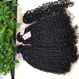 Cuticle Aligned Raw Unprocessed Virgin <b>Hair</b> Twist <b>Curly</b> Brazilian Human <b>Hair</b> Wig 18 Inches - Product Image 1