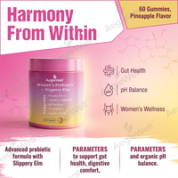 Gummies Probiotiques OEM pour Femmes à l'Orme Rouge, XOS Prébiotiques, Probiotiques Multi-Souches, Saveur Ananas, Soutien Intestinal et Bien-être Féminin