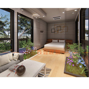 Conception de chambre d'hôtel moderne en conteneur, de forme rectangulaire, d'épaisseur standard, avec isolation et caractéristiques ignifuges - Product Image 1