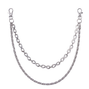 Double Layered Figure Eight Pants <b>Chain</b> Tibetan Silver Denim Rock Hip Hop <b>Waist</b> <b>Chain</b> Casual Punk Style - Product Image 5