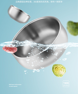 Wiederverwendbare Runde Schale aus 304 Edelstahl – Haushalts-Reis-/Nudelschale mit Doppelwandiger Gewürzplatte aus Metall - Product Image 4