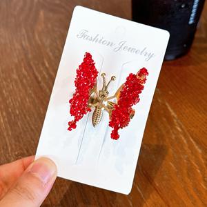 Jepit Rambut Wanita Berkualitas Tinggi Motif Kupu-kupu & Bintang dengan Berlian Imitasi Desain Baru yang Laris Manis Gaya Elegan dan Manis - Product Image 6