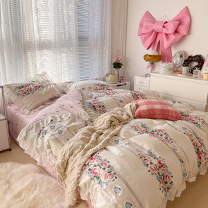 Bộ Ga Giường Bộ Ga Giường Cỡ Queen Chất Lượng Cao 100% Cotton Phong Cách Châu Âu Thịnh Vượng Sang Trọng Tất Cả Các Mùa - Product Image 3