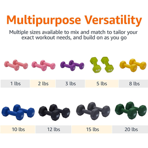 Set di Manubri in PVC Rivestiti in Neoprene di Alta Qualità, Pesi Liberi, Set di Manubri per Donne - Product Image 5