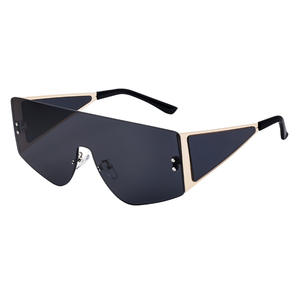 Gafas de sol unisex de una pieza con montura grande, protección UV400, lentes de PC, montura de plástico negro y metal, origen Taizhou DG 98231 - Product Image 4