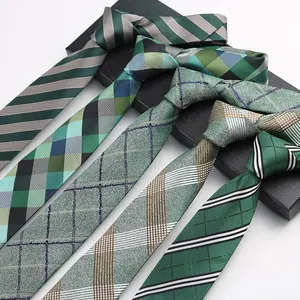 Новейшие продукты Зеленый Крест галстук полосатый клетчатый галстук полиэстер галстуки