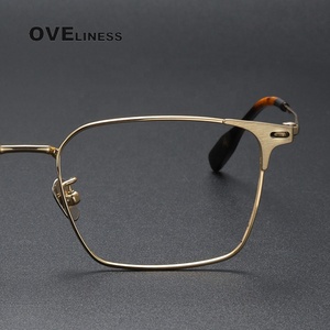 Montura de gafas ópticas de titanio puro para hombre, montura de gafas graduadas ópticas completas para miopía cuadrada para hombre, gafas nuevas 2024 - Product Image 3