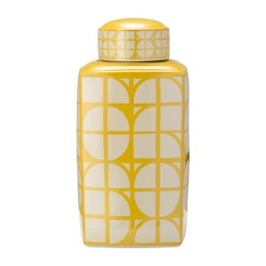 Vaso decorativo quadrato in ceramica con coperchio per casa, soggiorno, camera da letto, ufficio, sala da pranzo - Product Image 1