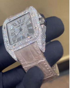 นาฬิกาควอตซ์สแตนเลสสตีลคุณภาพสูง ประดับเพชรโมอิสซาไนต์ พร้อมการสะท้อนแสงของพลอยที่งดงามและดีไซน์ที่หรูหรา - Product Image 5