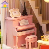 Maison de poupée miniature en bois Hongda, maisons miniatures bon marché, jouets de bricolage