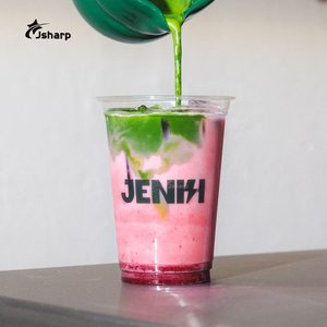 Gobelets en plastique jetables avec logo personnalisé, avec couvercles, gobelets en PET pour matcha et café glacé, pour emporter et à emporter - Product Image 3