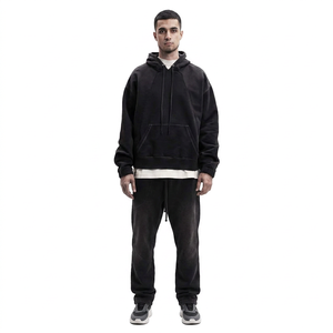 Sweat à capuche personnalisé de haute qualité en détresse lavé à l'acide série High Street lavage vieux pull Stone Washed Vintage Hoodies - Product Image 1