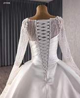 Feishiluo luxe princesse robe de bal moderne robe de mariée royale pleine maille à manches longues perlé strass à plusieurs niveaux dentelle perles