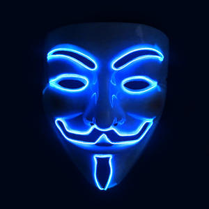 Mascherata in plastica a forma di V personalizzata maschera per feste a quattro colori Halloween Horror-<span class=keywords><strong>Vendetta</strong></span> effetto luce fredda - Product Image 3