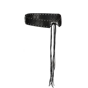 Ecowalson Vintage vendaje borlas Pu cinturón Y2K ahueca hacia fuera Punk mujeres al aire libre moda faldas Jeans pantalón cintura decorativa - Product Image 2