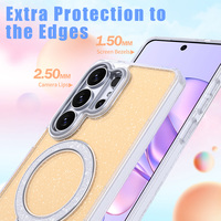 Étui magnétique fin et brillant de luxe 360 °   Coque antichoc intégrale avec support rotatif pour Samsung Galaxy S26 FE Ultra