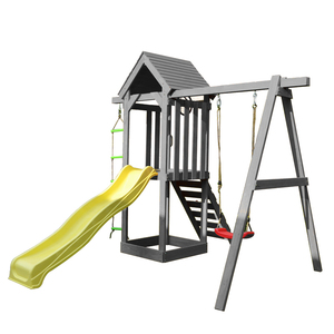 Set Giochi per Bambini con Altalena e Scivolo in Legno, Arredamento da Esterno - Product Image 3