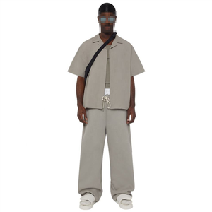 Último estilo Baggy Oversized Plain T Shirt Streetwear Sin botón Heavy Cotton Boxy Cropped Shirt Hombres - Product Image 2