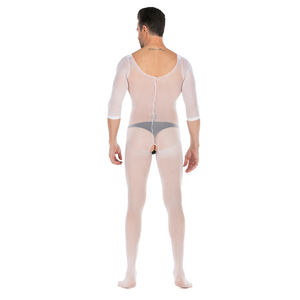 Venta al por mayor Sexy Hombre Lencería de manga larga Bodystocking Entrepierna abierta Babydoll Bodysuits - Product Image 2