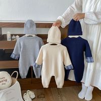 Angou RTS Combinaison Bébé Automne Unisexe à Manches Longues en Tricot à Capuche pour Bébés et Tout-petits, Motif Chien Saucisse