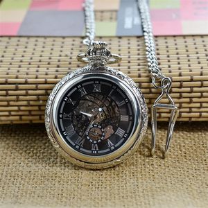 Vintage Steampunk iskelet hiçbir kapak mekanik zincirli cep saati, erkekler için benzersiz hediye toplayıcı - Product Image 3