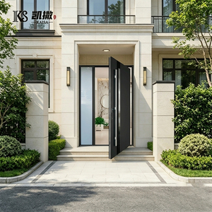 Porte d'entrée pivotante minimaliste en alliage d'aluminium insonorisée avec fonction antivol pour usage extérieur Villa - Product Image 2