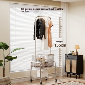 Appendiabiti da Terra in Metallo per Casa, Carrello Portaoggetti di Lusso in Acciaio Inossidabile - Product Image 5