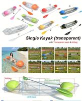 Kayak monoplace PC Lumark populaire avec siège transparent, sac flottant et kit de réparation pour hôtels et usines, fabriqué en Chine